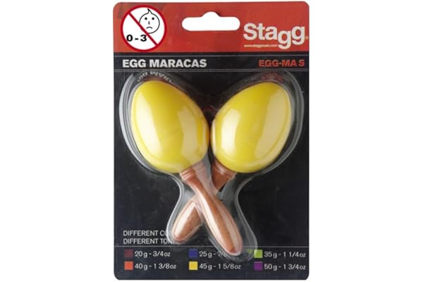 Stagg EGG-MA S/YW OEufs Maracas en plastique Jaune