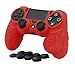Produktbild CHIN FAI PS4 Controller Schutz-Hülle, Silikon Anti-Rutsch 8 Daumen Griffe Skin Grip Schutzhülle für Sony PS4 / Slim/Pro ControllerRot