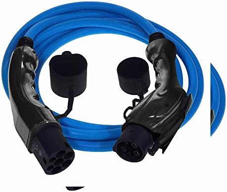 Premium Euro Series EV Charging Cable Type 1 to Type 2 - 32 amp | 7.5 meter | 7.2kW - Blue cable with Free Carry Case