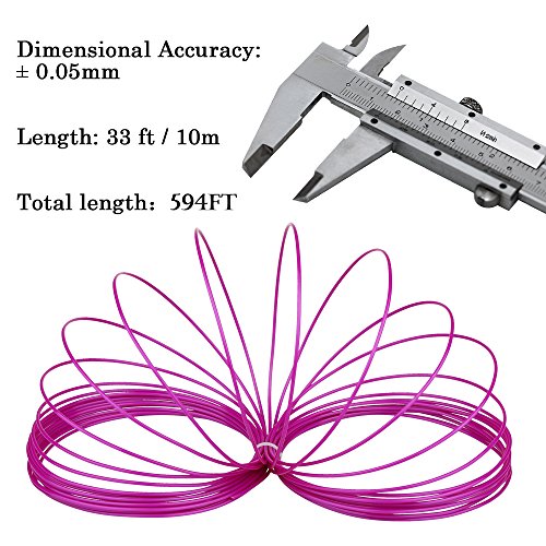 Greatssly 594 Lineare Füße Filament für 3D Druck Stifte Nachfüllungen 1.75mm PLA Material von 18 einzigartige Farben 33 Füβe jeder Farbe - 5