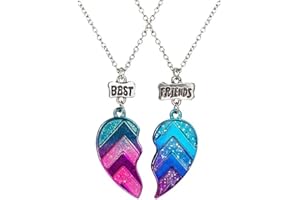 Yijunmca Best Friend Collares de medio corazón BFF Collar Best Friends Forever con colgante de amistad, regalo de cumpleaños para 2 joyas corazón a juego para 2 amigos hermanas adolescentes y niñas