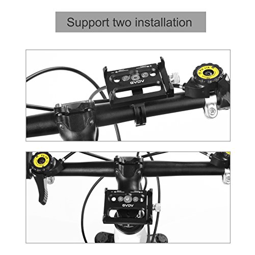 Alloy Fahrrad Handy Halter Halterung, GVDV Fahrradhalterung Stander Fahrradhalterung Lenkerhalter Universal-Fahrrad und Motorrad-Telefon-Einfassung Cradle für iOS, Android Smartphones, GPS und andere kompatible Geräte - 3