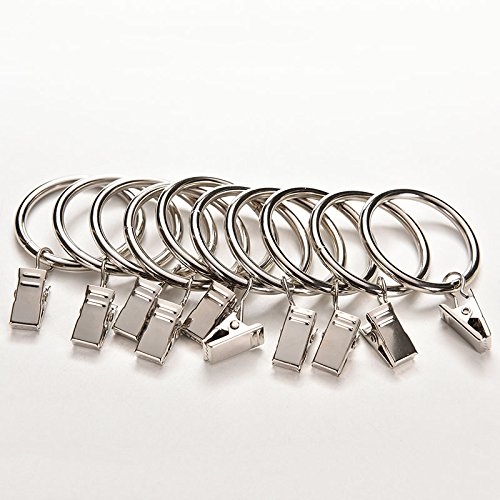Musuntas 30 Stk. 30mm Durchmesser Mehrzweck Vorhang Clip Gardinenstange Gardinenringe Vorhangringe mit Clips - 2