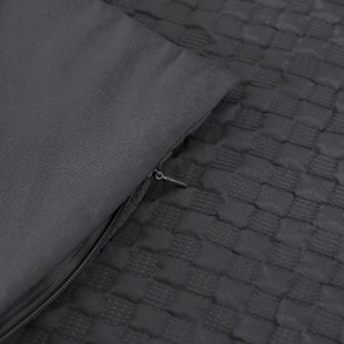 Deconovo Kissenhüllen Wohnzimmer Kissenbezüge Auto Zierkissenbezüge 40×40 cm Dunkelgrau 4er set - 3