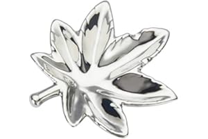 Champ high - Cenicero en forma de hoja - Cenicero original coleccionable - Cenicero estilo vintage color plateado - Tamaño de 13 x 15 cm