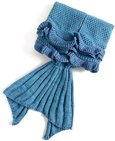 TBOOM Mermaid Tail Blanket Knitting Pattern Handmade Ultra Soft & Super Cool Portable & Convenient Children Kid Style for Sofa, Bed linens, Camping , Business Trip and Travelling Perfect Gift for your kid(140cmX70cm(55.1"x27.6")-Children Grils)