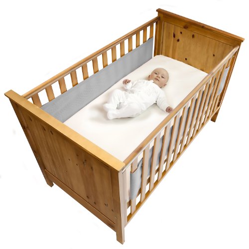 Safe Dreams 2 sided Cot Wrap with 100% cotton surface (Silver Grey)