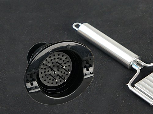 Muxels Gigant 4-fach Hobel mit Restehalter. Der schnelle Gemüse Hobel, der ideale Julienne Schneider und die praktische Parmesan Reibe (Edelstahl) - 2