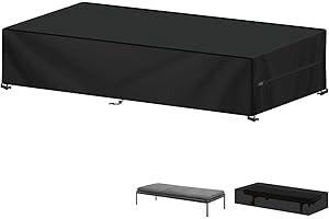 LAMUNI Funda para Tumbona de Jardín Impermeable Fundas Protectora Tumbona Exterior Cubierta para Tumbonas de Piscina, 420D Oxford Funda de Tumbonas de Jardin, Resistente al Viento, 210x75x40cm