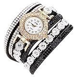 Armbanduhren Jamicy® 41mm Art und Weise beiläufiges AnalogQuartz Frauen-Rhinestone-Uhr-Armband-Uhr-Geschenk (Schwarz)