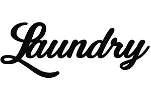 Declea Home Decor Decorazione Murale da bagno Laundry - Scritta in legno Decorazione da appendere alla parete del bagno lavanderia - Complemento d'arredo Ornamenti in legno per il bagno