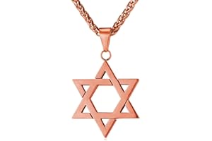 U7 Herren Hexagramm Anhänger Halskette Edelstahl David Star Kette Davidstern Judischen Magen Symbol des Judentums Modeschmuck Hip Hop Punk Rap Halsschmuck für Männer Jungen