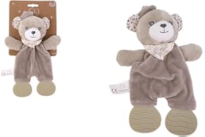 DODO D'AMOUR - Doudou de Dentition - Ours - 032390 - Beige - Polaire - Naissance - Peluche - Bébé - 25 cm x 10 cm - À Partir de 0 mois
