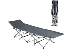 Shally Dogan Brandina Lettino da Campeggio Richiudibile Salvaspazio, Letto Pieghevole Sdraio per Esterni, Giardino, Balcone, Terrazzo, Camping, Chiusura Slim, Portatile e Comodo