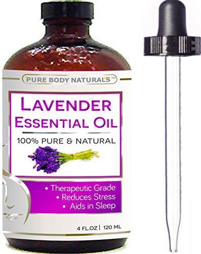 Pure Body Naturals Lavender Essential Oil - Big 4 Oz - 100% Pure & Natural Therapeutic Grade - Best Premium Quality Oil From Bulgaria - Used In Aromatherapy & Massage. (1 Pack)