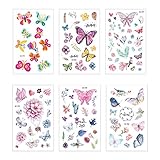 Die Schmetterlings-Tattoo-Body-Sticker sind sehr niedlich und hübsch, was für Kinder geeignet ist, sich auf Gesichtern oder Armen zu schmücken.