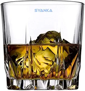SYANKA Glass Whiskey Glass - 6 Set, Transparent, 320ml