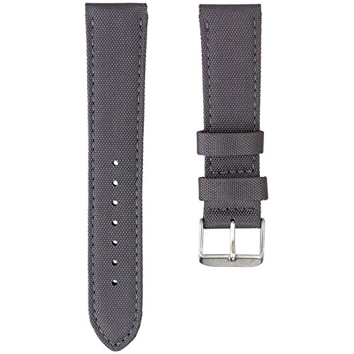 Geckota Correa de Reloj Nailon Acolchado, Deportiva y Duradera. Gris Espacial, 20mm
