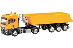 herpa- Man TGS TM Schmitz Kipp-Sattelzug, kommunalorange Model, Multicolore, 314589