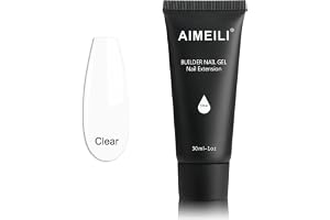AIMEILI Genomskinlig Byggare Gelnagelförlängning Poly Extension Gel Nails Blötläggning av UV LED Nagelförbättring Manikyrverktyg Nagelkonst Falska Naglar Clear 30 ml