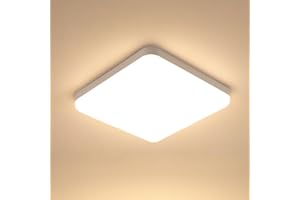 DAXGD 32W Plafonnier Led, Luminaire Plafonnier Moderne 3600LM, 3000K Lumière Chaude IP54 Etanche, Lumineux du Plafonnier Led pour Salle de Bain Cuisine Couloir Balcon 25 CM