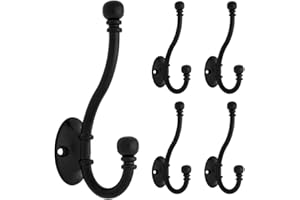 Franklin Brass FBCHHB5-FB-C Ball End Coat and Hat Hook, 5-Pack, Flat Black, 5 Piece
