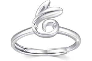 ZIPPICE Damen Ringe 925 Sterlingsilber Edelstein-Ring Tier Biene/Kaninchen/Delpin/Mondstein/böser Blick/Krone Ringe Mondstein Gänseblümchen Ring niedlicher offener verstellbarer Ring Schmuck Geschenke