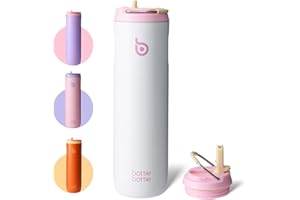 BOTTLEBOTTLE BOTTLE BOTTLE Borraccia isolata da 680,4 g, con coperchio e manico con cannuccia, per sport, viaggi, palestra, in acciaio inox, a doppia parete, sottovuoto, in metallo, a prova di perdite, senza BPA