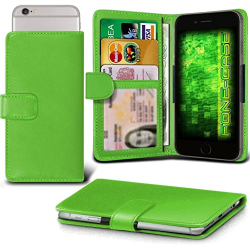 Green Vodafone Smart First 7 Case Clamp Style Wallet Protective PU Leather Cover By Fone-Case