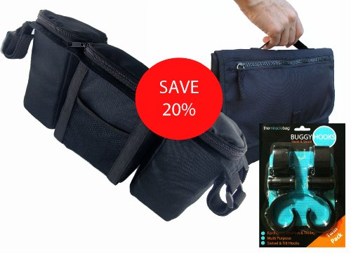 Parent BUGGY ORGANISER, BABY CHANGING WALLET & BUGGY HOOKS - Triple Combo Pack (RRP £48.99 save over 20%) from The Miracle Bag