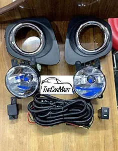 carmart Fog Light for Maruti Suzuki Wagon R 2019 Model Set of 2 with Wiring & Switch (White)
