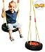 Produktbild Schaukel / Schaukelreifen - incl. Seil & Haken / Brettschaukel - runde Kinderschaukel aus Kunststoff - Schaukelbrett / Kunststoffschaukel - Baby / Kinder - für Innen & Außen - Babyschaukel - Kleinkindschaukel - Babys - Schaukelsitz - Reifen Sitz Reifenschaukel / Brett
