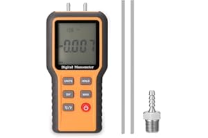 Wisyurt Digitales Manometer DifferenzluftdruckmessgeräT PrüFgeräT Innentemperatur-MessgeräT DruckmessgeräT