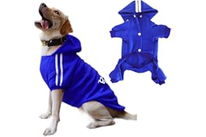 IZEFIA Felpe con Cappuccio per Cani 4 Gambe Tuta Vestiti per Cani Maglione Caldo Felpa in Cotone Giacca Tuta per Cane Piccolo Cane Medio Grande Cane Gatto