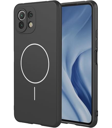 Custodia Xiaomi Mi 11 Lite 4G/5G Con Anello Magnetico E Supporto - Protezione Doppio Strato Nera