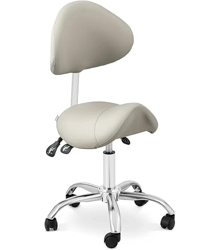 Ergonomischer Schreibtischhocker Mit Lehne – Höhenverstellbar (43-55cm) & Drehbar