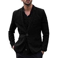 FRAUIT Tailleur Uomo Lino Blazer Ragazzo Slim Fit Piumino Abito Uomini Elegante Giacca Vintage Giacche Eleganti Classico Giac