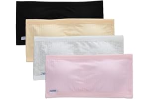 SURAKEY Girls Strapless Bandeau Bra - Girls Training Bras for Teens. Sports Bra 8-14 Age. Wireless Seamless Bra. 4 Pack