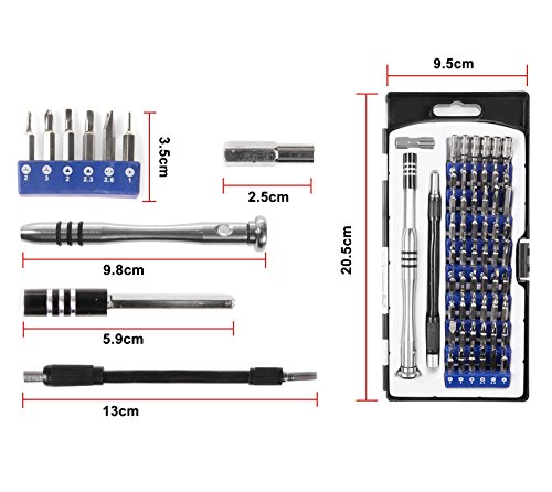 Kitclan Schraubendreher Set, 58-teilig, Bit- und Steckschlüssel-Set mit magnetischem Universalhalter, Kreuzschlitz- und Schlitz-Schraubendreher etc. für Handy, Tablet, PC, Macbook, Uhr, Brille - 3