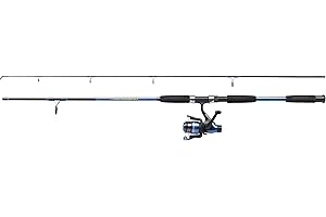 Shakespeare Firebird Spinning Rod and Reel Fishing Combo - Pre-spooled with Line, Ready to Fish in Saltwater or Freshwater, Blue / Black