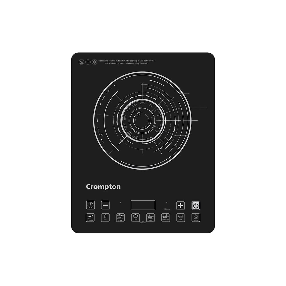 Crompton Instaserve 2100 W Induction Cooktop Review: Slim Body, 12 Feather Touch Buttons, Overvoltage Shield Protection