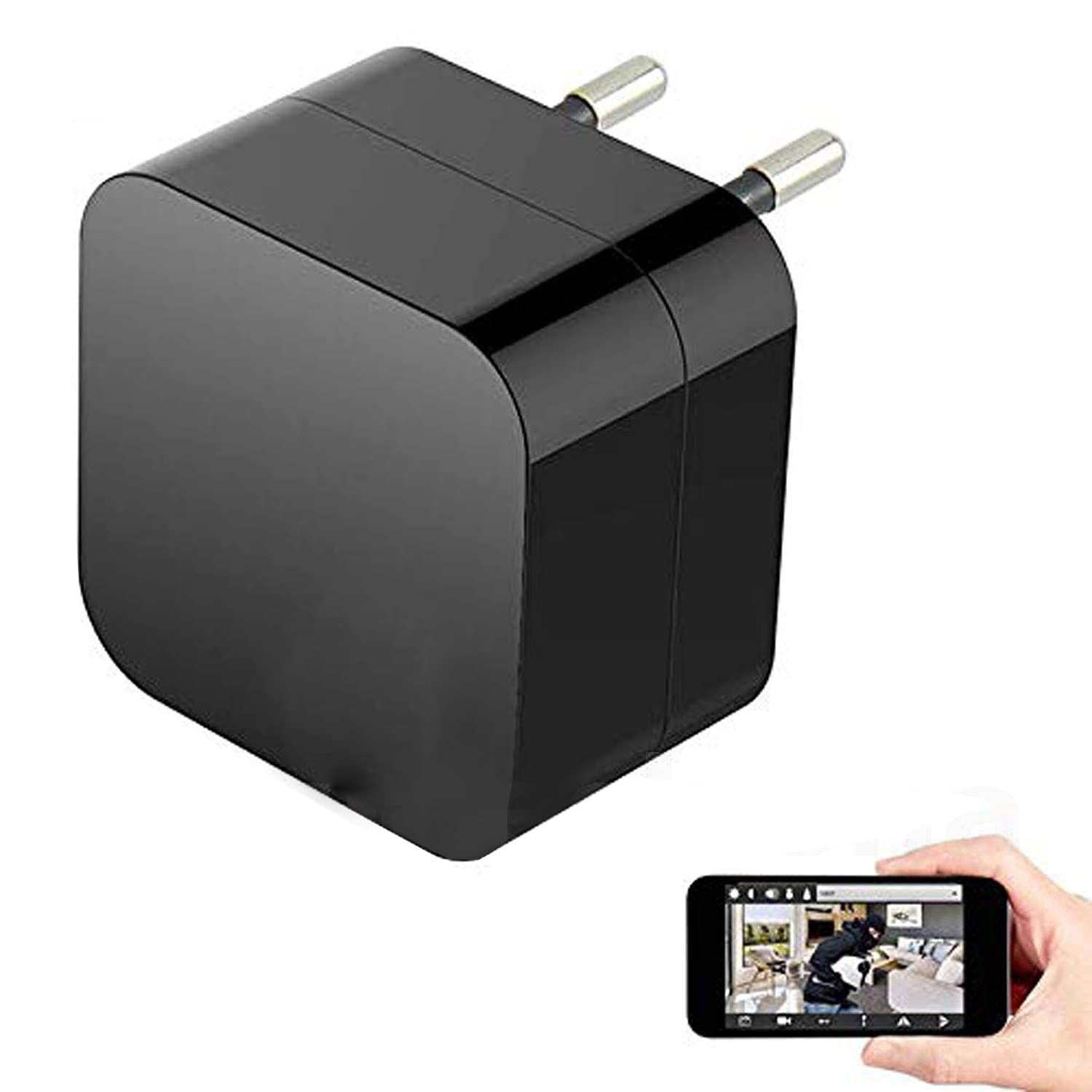 TECHNOVIEW WiFi 4k Full HD Wireless WiFi Charger Camera Night Vision, Motion Detection Hidden Security Spy Cam for Home Room Office Surveillance Video Audio Recording Live Streaming in App