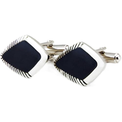 Kavove Black Enamel Cufflinks for Men