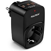 Akım Korumalı Priz, Tekli Priz, USB&rsquo;li Priz ve Type-C Priz, Priz &Ccedil;oklayıcı, Voltaj Korumalı Priz, 16A 3680W Duvar Tipi (SİYAH