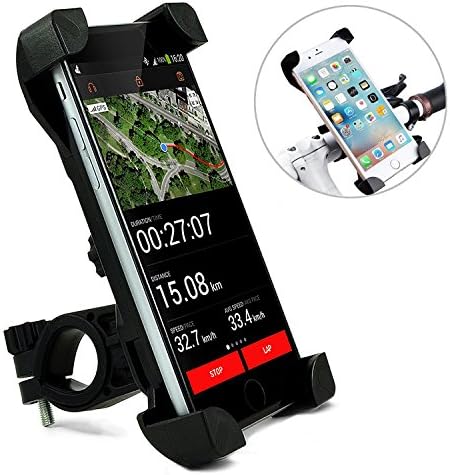 TecHERE BikeClaw2 - Universal Bike Bicycle Mtb Mount Holder Bracket for Mobile Phone / Smartphone - High Quality Cradle for iPhone 8 7 6s 6 plus 5s 5c 5 4s, Samsung Galaxy S8 S7 S6 Edge S5 S4 S3, Nexus, Lumia, Sony Xperia, LG, Lenovo, Asus, Huawei, GPS and other devices - Multi-angle 360 degree rotation (Black)
