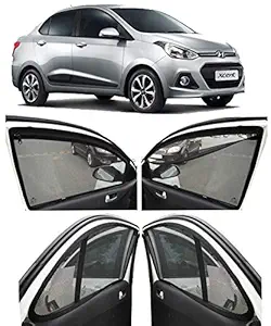 AUTOFACT Magnetic Window Sun Shades for Hyundai Xcent -Set of 4 - with Zipper