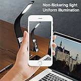 WILIT® U2 5W edle und moderne LED Schreibtischlampe in Lederoptik mit integriertem Wecker, Kalender, Uhrzeit und Temperaturanzeige, in 3 Helligkeitsstufen verstellbar, schwarz - 5