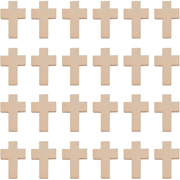 Hayaww 80 Pezzi Ciondoli A Croce In Legno - Pendenti Perline Piccole Croci Di Legno Sfuse - Per I Progetti Di Bigiotteria Fai Da Te - Decorazione