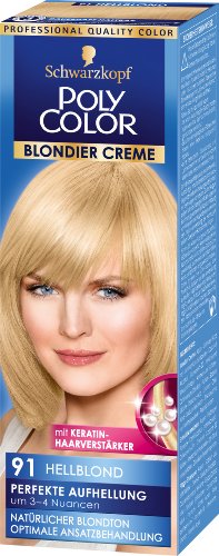 Poly Color Blondier Creme Coloration 91 Hellblond, 3er Pack (3 x 89 ml)