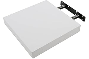 Etrexonline Estante de Pared 25x25x4cm Color Blanco, Balda Flotante Pared de Madera Fijación Invisible, Estantes de Almacenamiento Decorativos, Ideal para Salón, Habitación, Pasillo, etc..